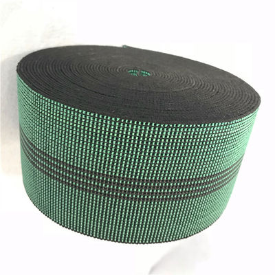 中国 3本の緑色460B#の機能ソファーのためのインチによって覆われる糸の伸縮性があるゴム製家具製造販売業のウェビング サプライヤー