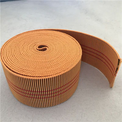中国 60mmのオレンジ色の3本の赤線との屋外の家具のウェビング20%-30%の延長 サプライヤー